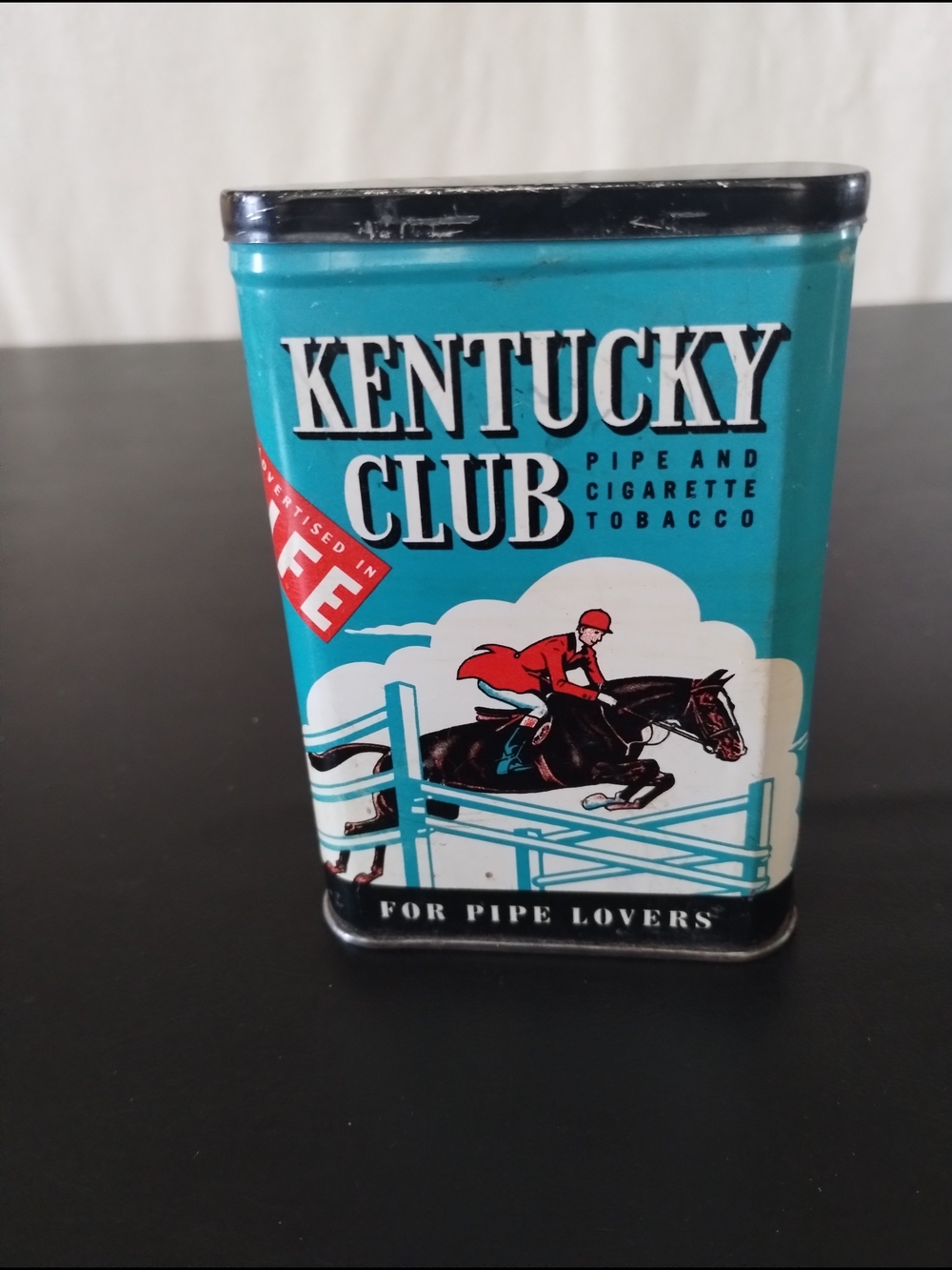 Kentucky Club Vintage Tobacco Tin - Teal Red Black